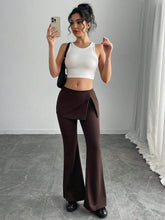 Essnce Women's Fashion American Style Slimming Knit Side Zipper Split Hem Bodycon Mini Skirt Dress Flare Pants